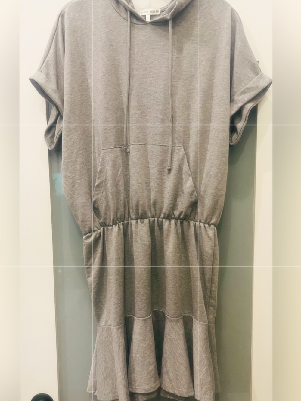 BRAND NEW  (w/out tags) CURVY SENSE PLUS SIZE HOODIE MINI DRESS GRAY Size 1X